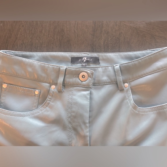 7 For All Mankind Straight Leg High Waisted Vegan Leather Pants size XS - Picture 3 of 13